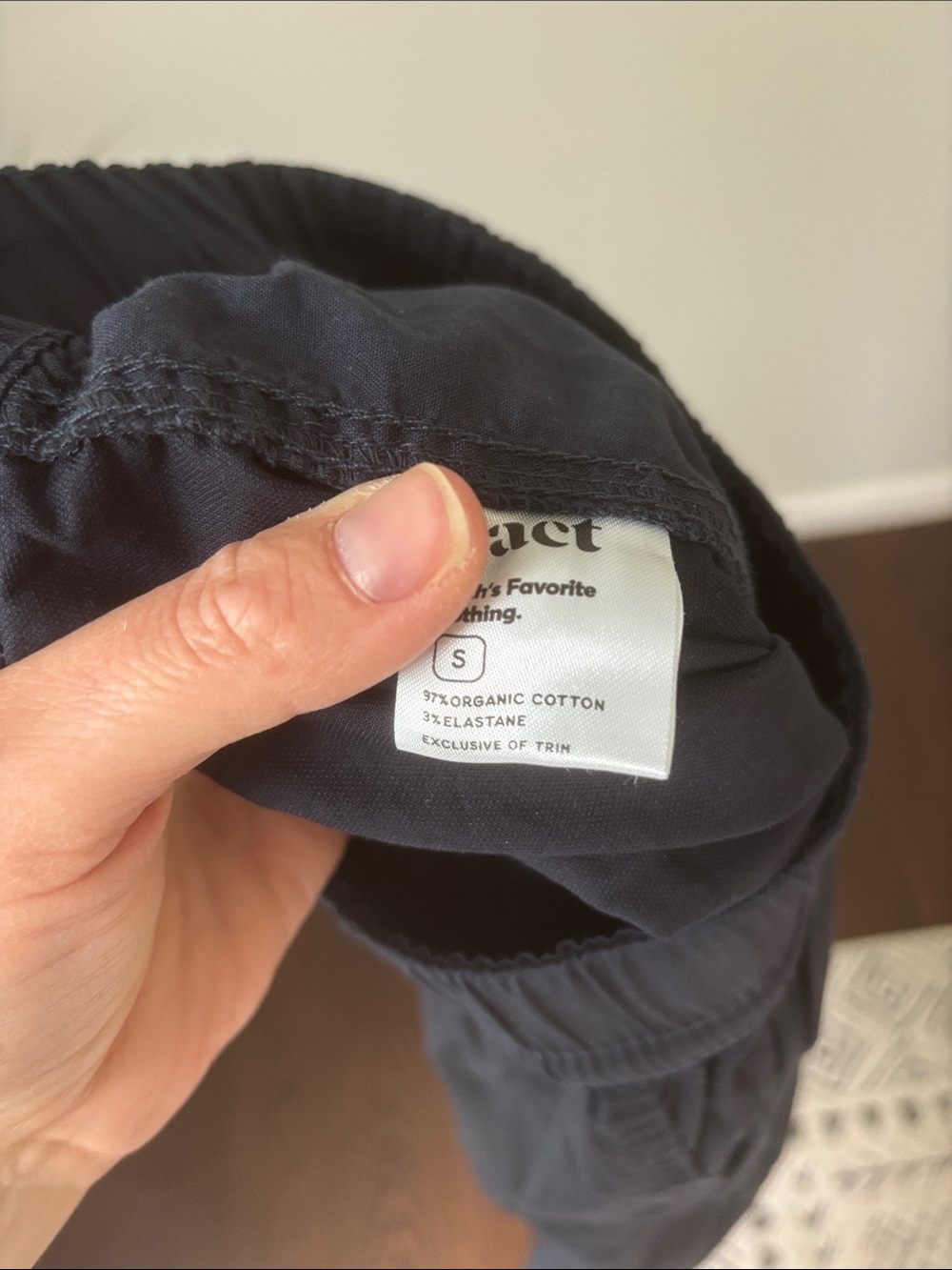 Pact Navy Organic Cotton Tapered Leg Drawstring Pant - Picture 3 of 6